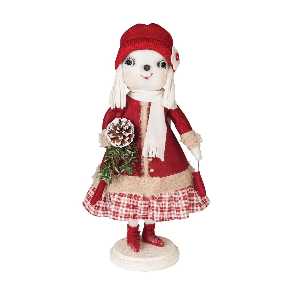 Christmas Catherine Snowwoman Joe Spencer Gathered Traditions Art Doll On Stand
