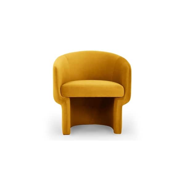 slide 2 of 28, Kardiel Mid-Century Ovie 27" Fabric Chair - Width 27.6" x Depth 28" x Height 27.6" - Width 27.6" x Depth 28" x Height 27.6" Yellow - Polyester - Tuxedo Arms