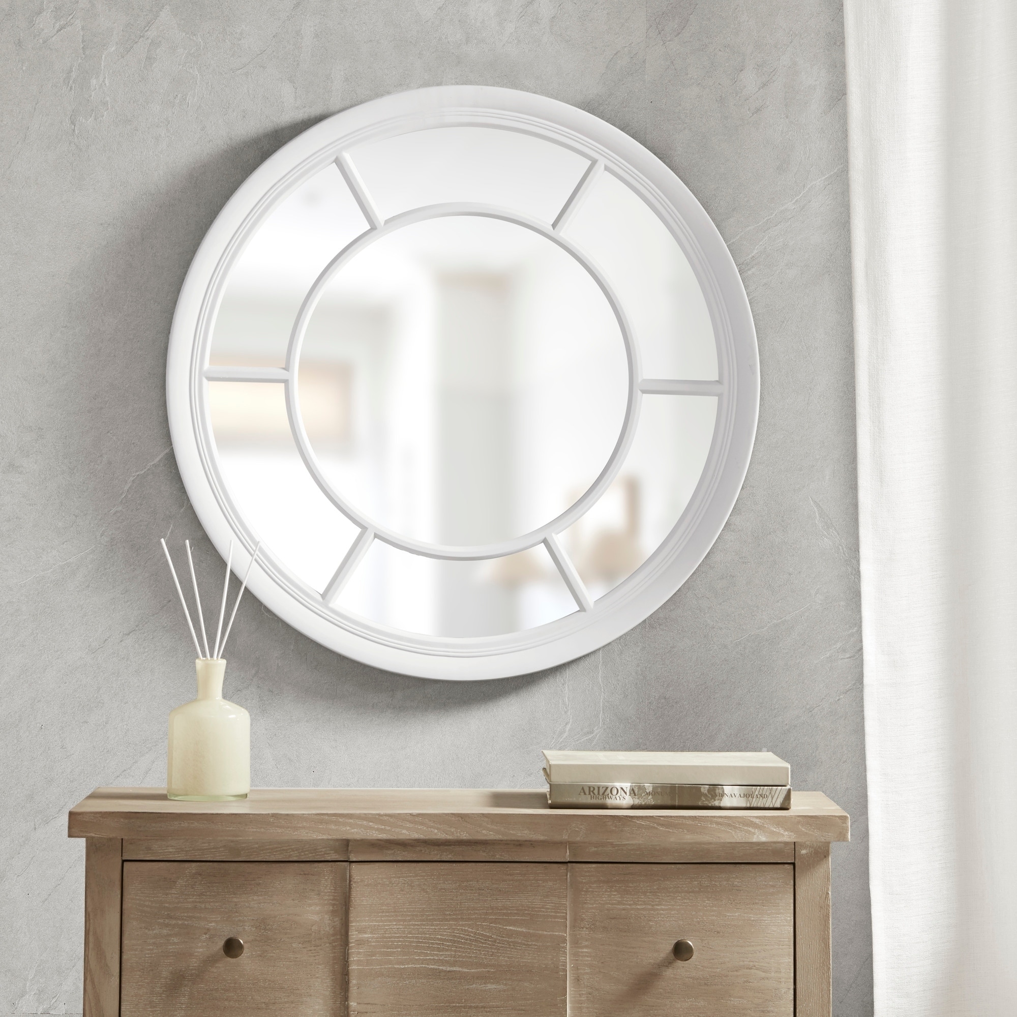 Shop Martha Stewart Trellis Round Accent Mirror Free Shipping