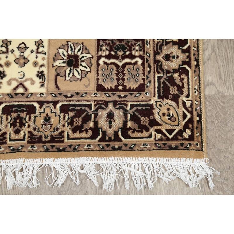 Traditional Bakhtiari Patchwork Polyester & Jute Turkish Oriental Rug - 13' 0'' X 3' 3''