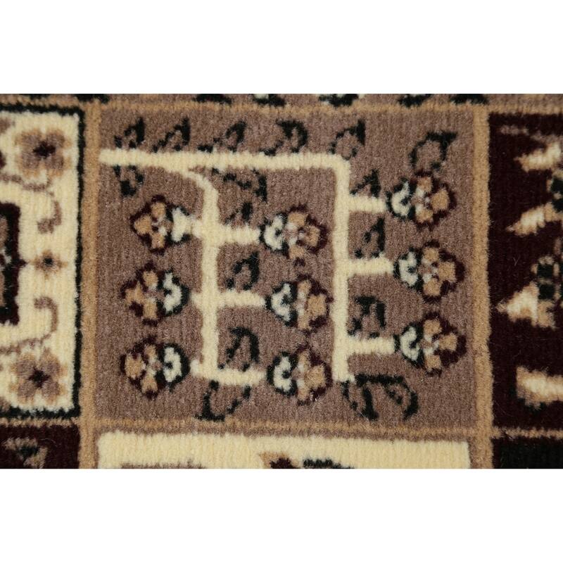 Traditional Bakhtiari Patchwork Polyester & Jute Turkish Oriental Rug - 13' 0'' X 3' 3''