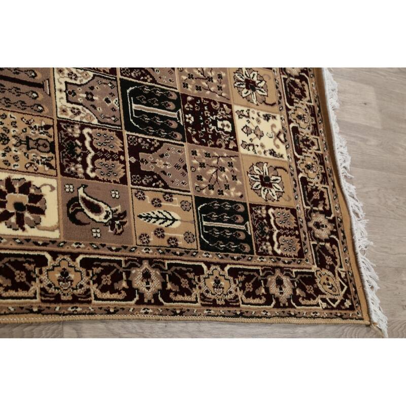 Traditional Bakhtiari Patchwork Polyester & Jute Turkish Oriental Rug - 13' 0'' X 3' 3''