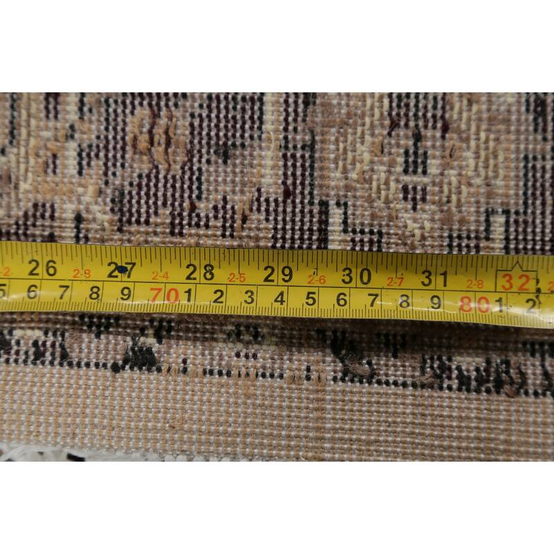 Traditional Bakhtiari Patchwork Polyester & Jute Turkish Oriental Rug - 13' 0'' X 3' 3''