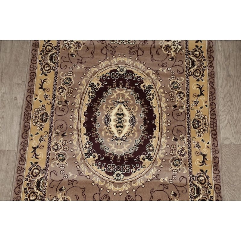 Oriental Persian Turkish Aubusson Polyester & Jute Traditional Rug - 19' 8'' X 3' 3''