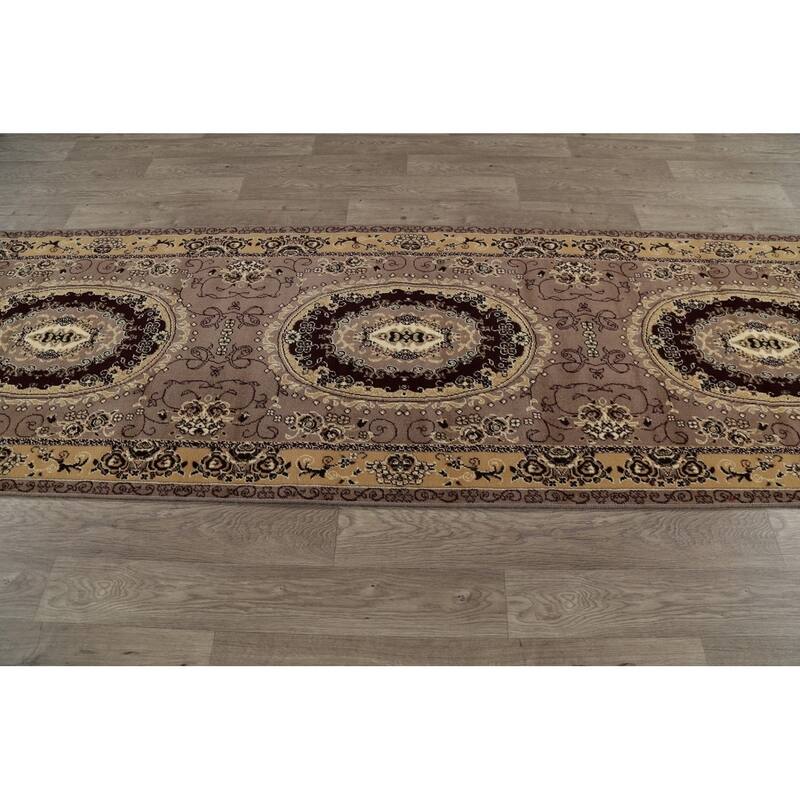 Oriental Persian Turkish Aubusson Polyester & Jute Traditional Rug - 19' 8'' X 3' 3''