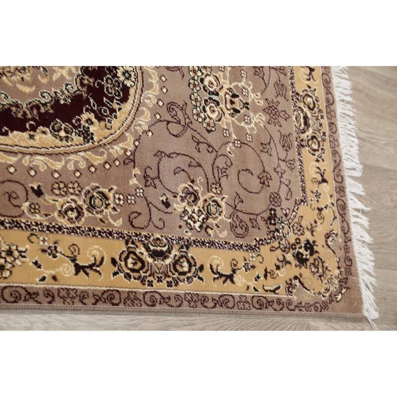 Oriental Persian Turkish Aubusson Polyester & Jute Traditional Rug - 19' 8'' X 3' 3''