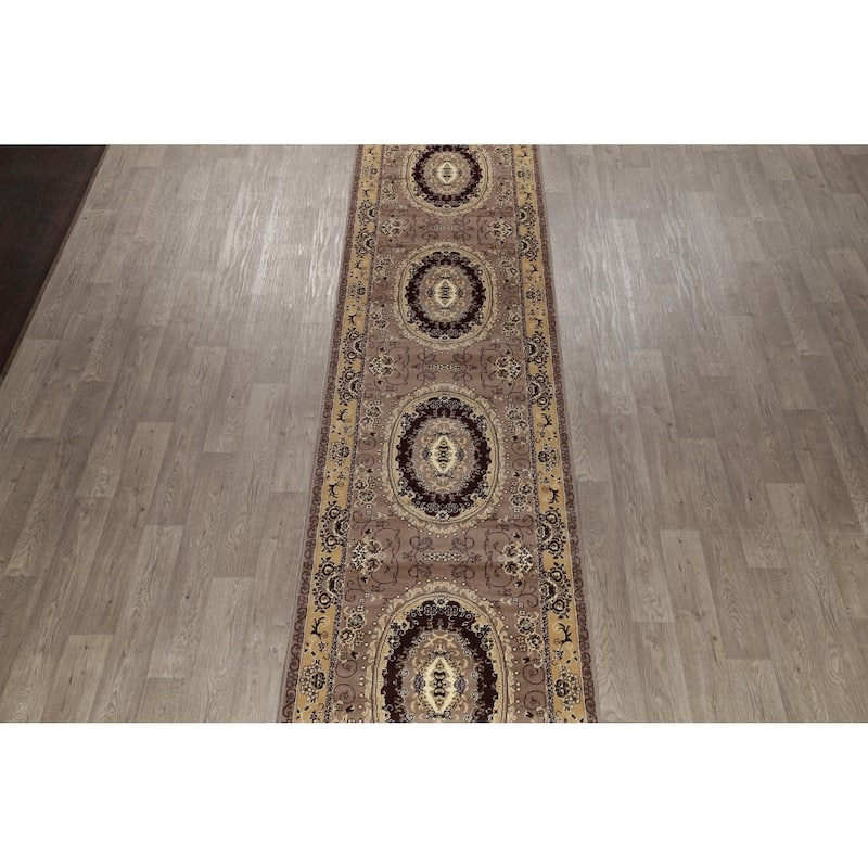Oriental Persian Turkish Aubusson Polyester & Jute Traditional Rug - 19' 8'' X 3' 3''