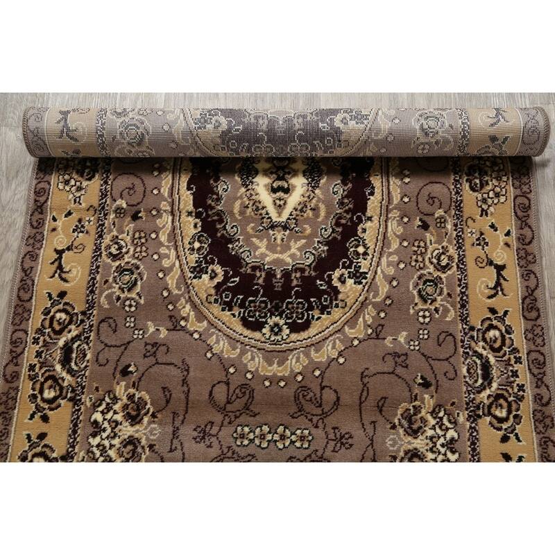 Oriental Persian Turkish Aubusson Polyester & Jute Traditional Rug - 19' 8'' X 3' 3''
