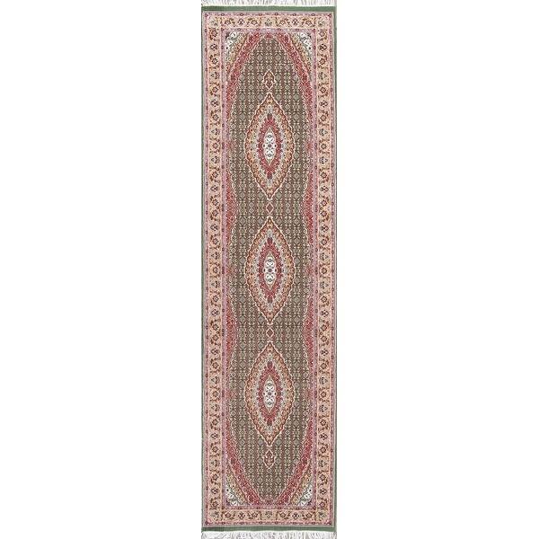 Traditional Tabriz Polyester & Jute Oriental Persian Classic Rug