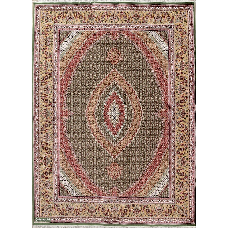Traditional Persian Tabriz Carpet Polyester/Jute Oriental Turkish Rug