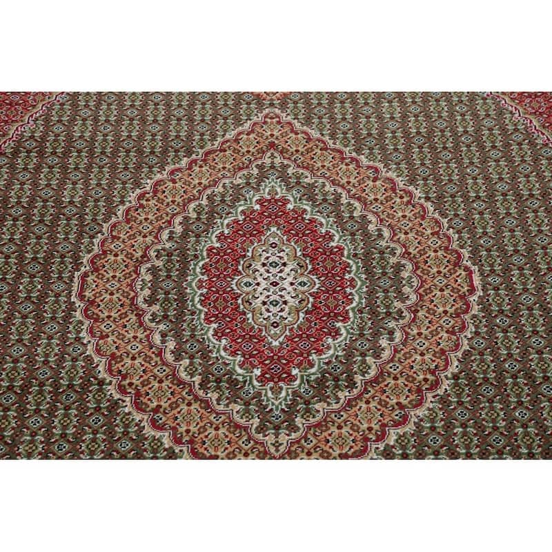 Traditional Persian Tabriz Carpet Polyester/Jute Oriental Turkish Rug
