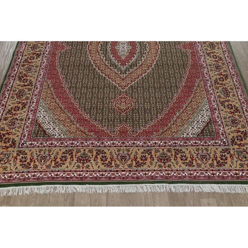 Traditional Persian Tabriz Carpet Polyester/Jute Oriental Turkish Rug
