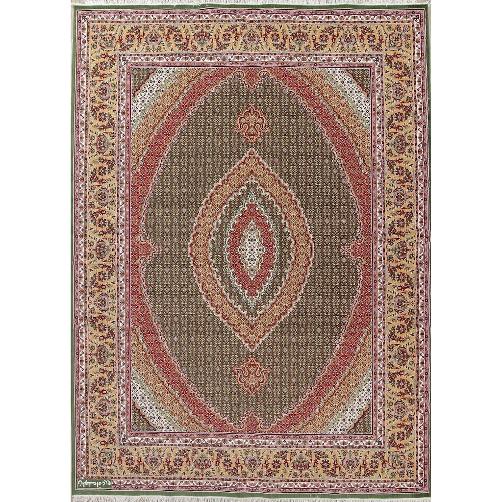 Traditional Persian Tabriz Carpet Polyester/Jute Oriental Turkish Rug