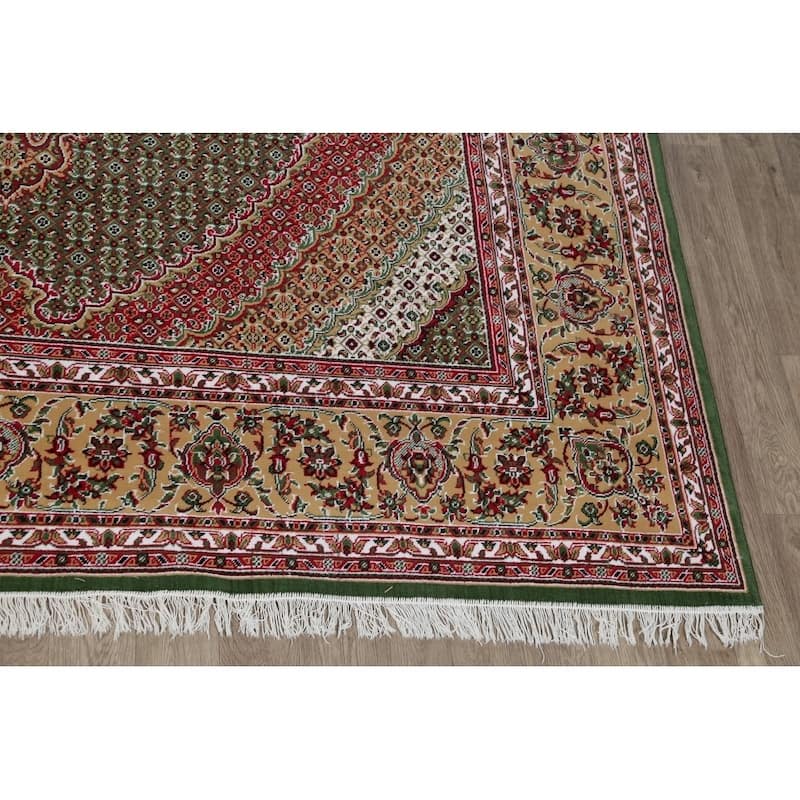 Traditional Persian Tabriz Carpet Polyester/Jute Oriental Turkish Rug