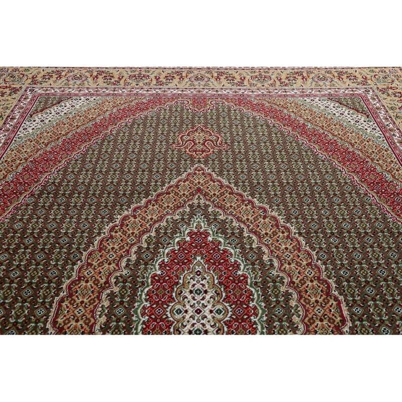Traditional Persian Tabriz Carpet Polyester/Jute Oriental Turkish Rug