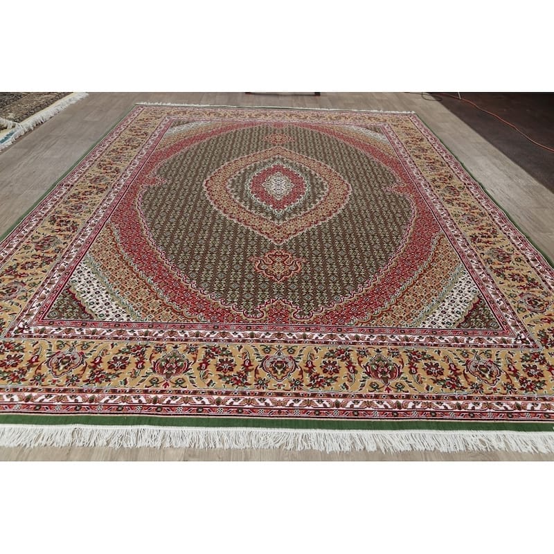 Traditional Persian Tabriz Carpet Polyester/Jute Oriental Turkish Rug