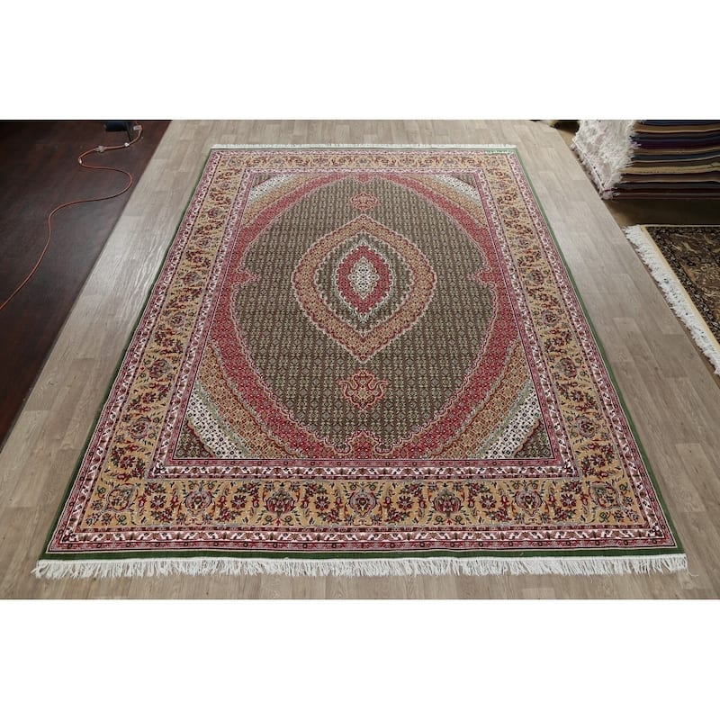 Traditional Persian Tabriz Carpet Polyester/Jute Oriental Turkish Rug