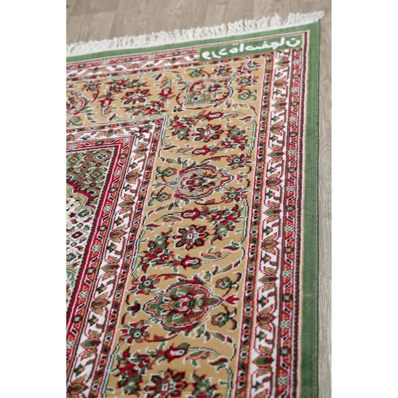 Traditional Persian Tabriz Carpet Polyester/Jute Oriental Turkish Rug