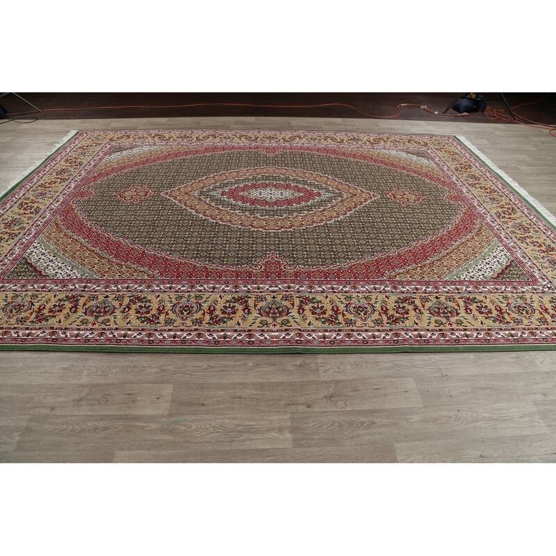 Traditional Persian Tabriz Carpet Polyester/Jute Oriental Turkish Rug