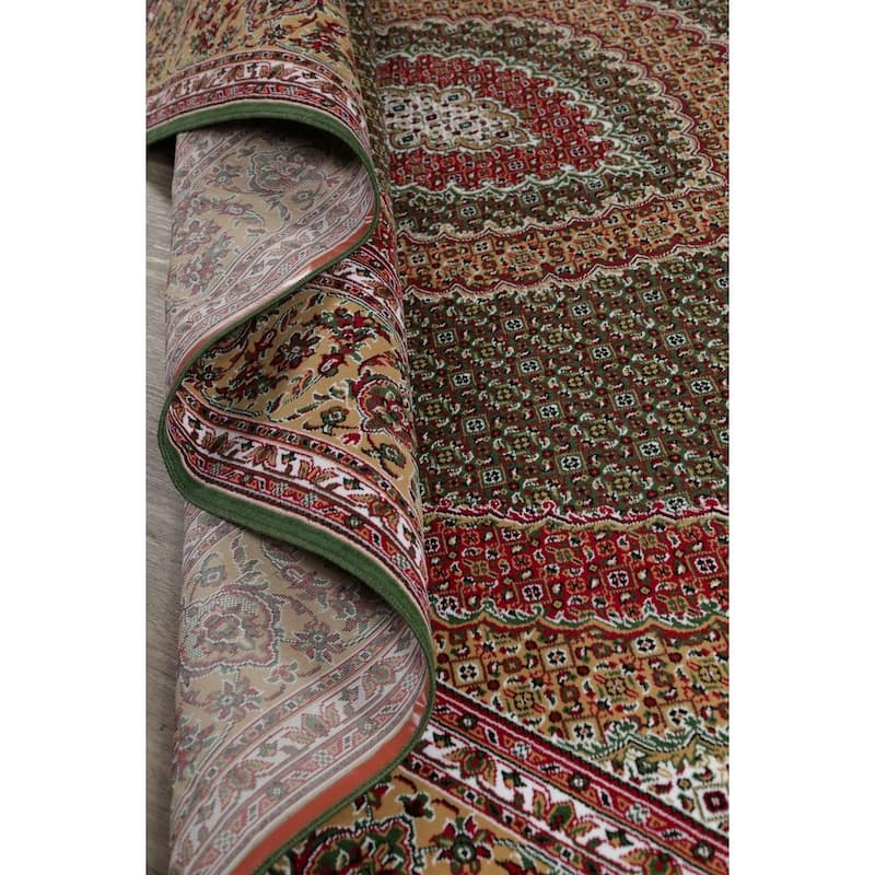 Traditional Persian Tabriz Carpet Polyester/Jute Oriental Turkish Rug