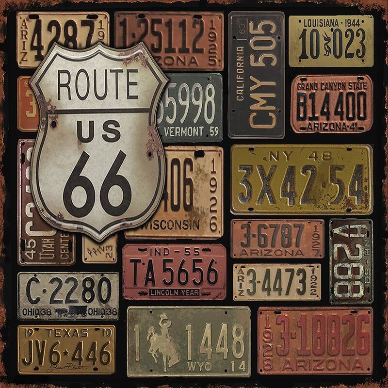 CANVAS Route 66 by Jean Plout Graphic Art - 24x24