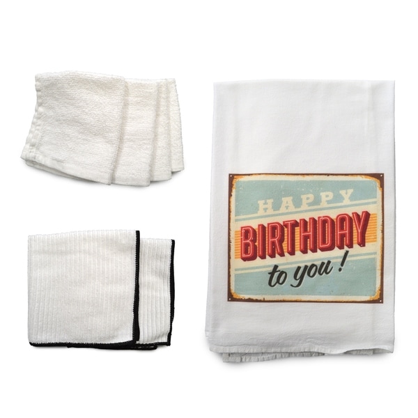 "Happy Birthday" 7-piece Dish Towel Set