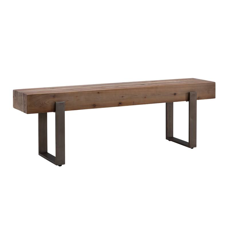 Dunlap Industrial Reclaimed Wood Bench