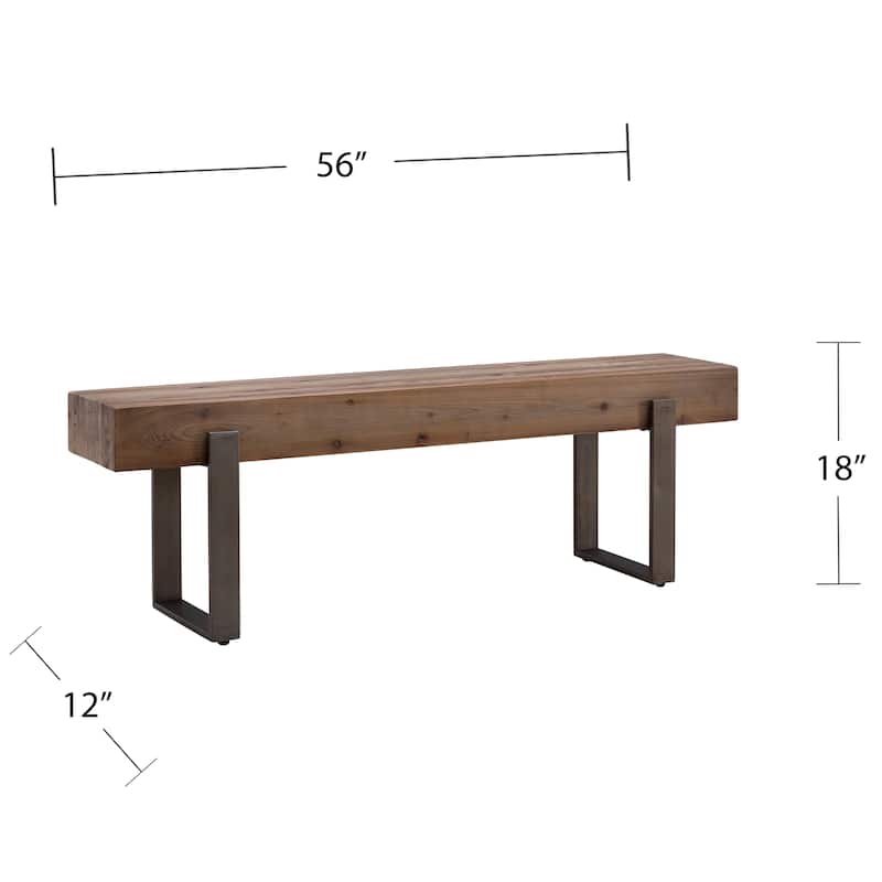 Dunlap Industrial Reclaimed Wood Bench