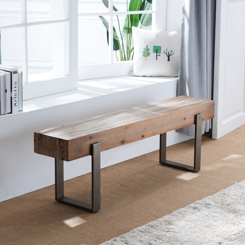 Dunlap Industrial Reclaimed Wood Bench