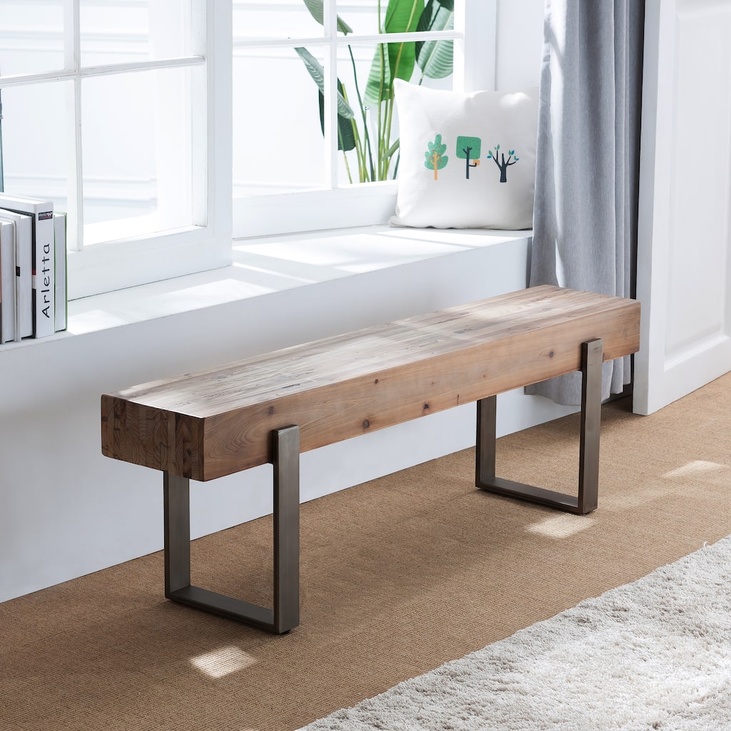 Dunlap Industrial Reclaimed Wood Bench