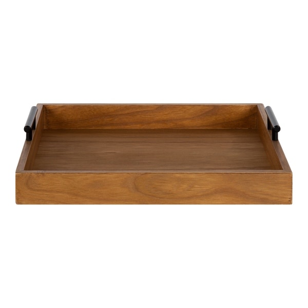 square wooden tray with handles