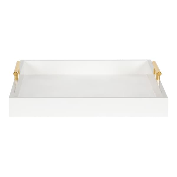 white wooden tray with handles