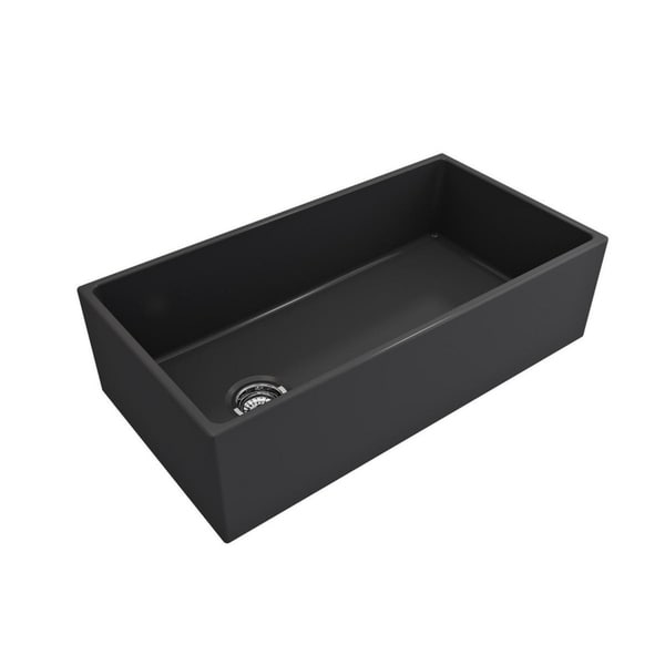 Crestwood 36" Modern Single Bowl Apron Fireclay Sink - Charcoal