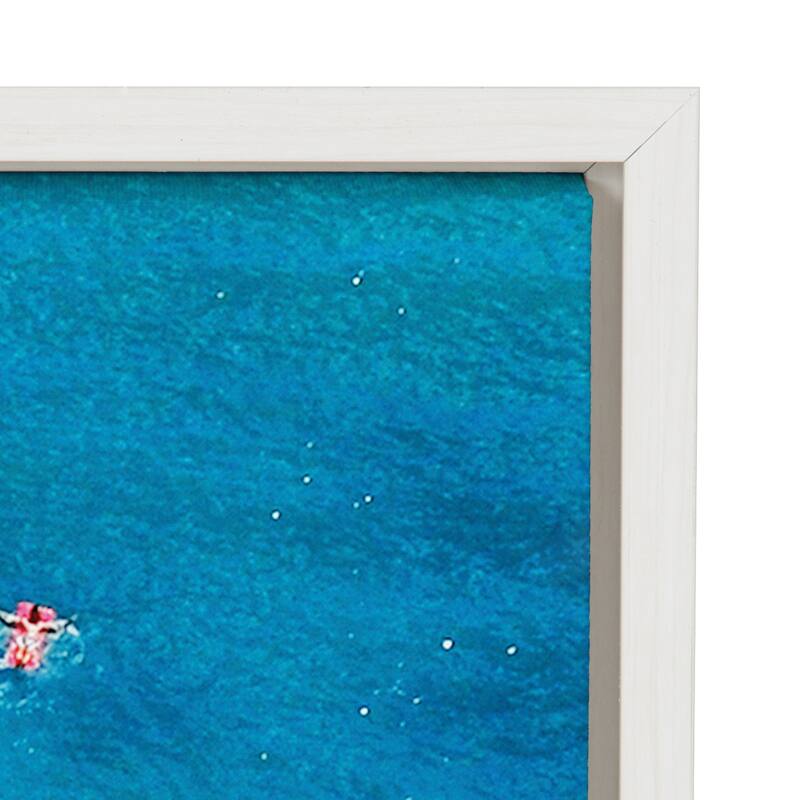 DesignOvation Sylvie Tropical Beach Framed Canvas by Simon Te