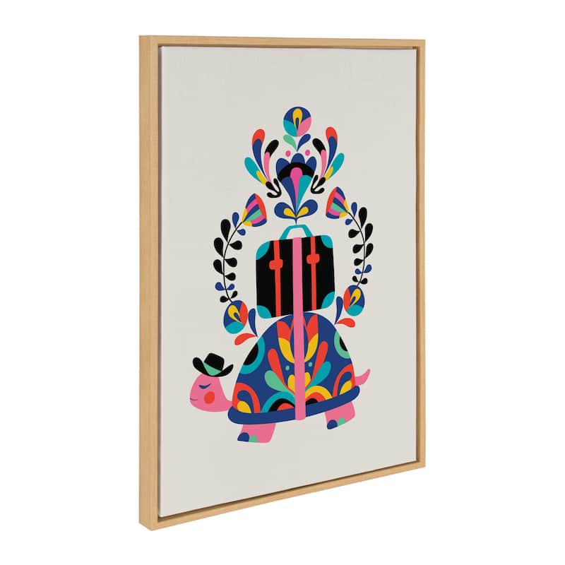Kate and Laurel Sylvie Travel Animal Framed Canvas By Rachel Lee