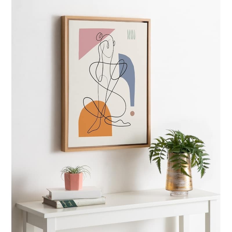 Kate and Laurel Sylvie Thinking Of You Framed Canvas By Rachel Lee