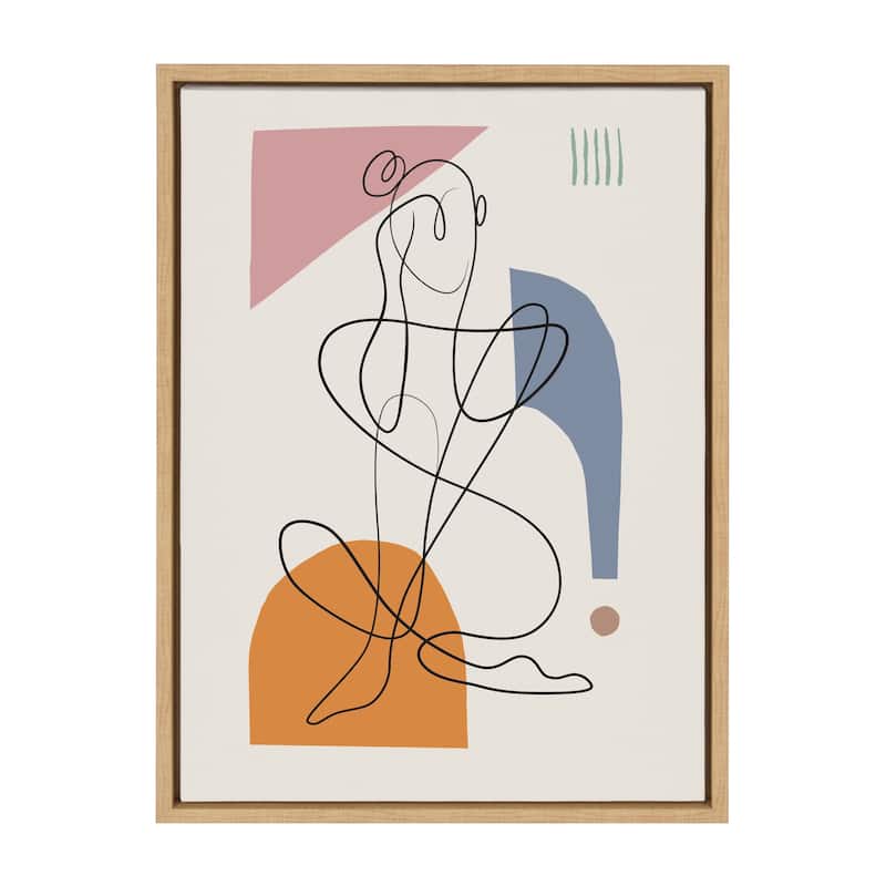 Kate and Laurel Sylvie Thinking Of You Framed Canvas By Rachel Lee - 18x24 - Plastic - Brown