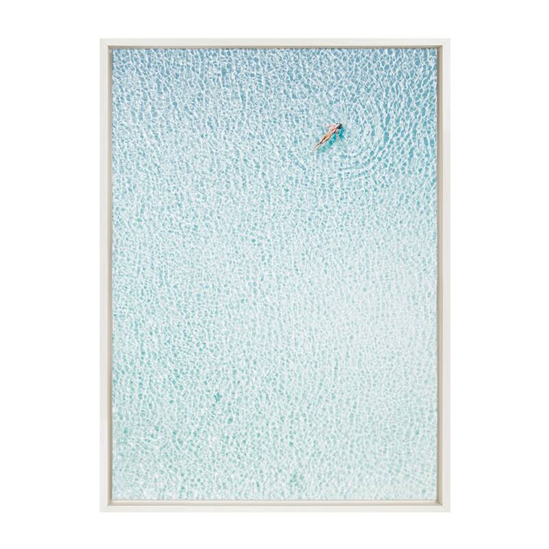 DesignOvation Sylvie Woman Floating Framed Canvas by Amy Peterson - 23x33 - Plastic - White
