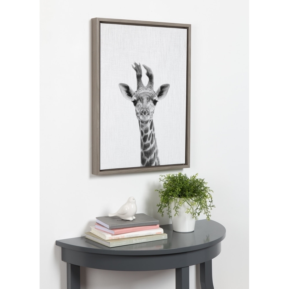 Sylvie Elephant Framed Canvas Wall Art by Simon Te Tai, Gray 23x33 On