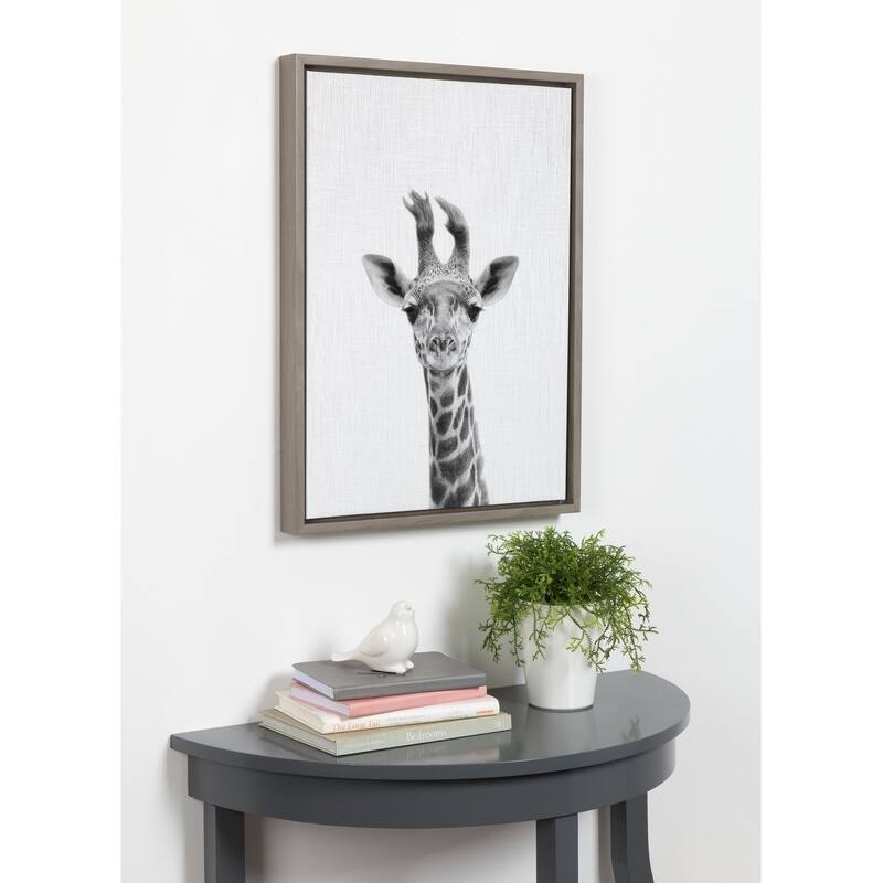 Kate and Laurel Sylvie Baby Giraffe Canvas Wall Art by Simon Te Tai