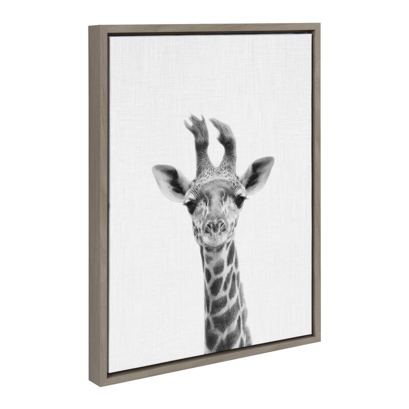 Kate and Laurel Sylvie Baby Giraffe Canvas Wall Art by Simon Te Tai