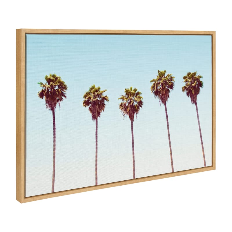 Kate and Laurel Sylvie Five Palms Framed Canvas by Simon Te