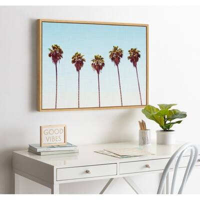 Kate and Laurel Sylvie Five Palms Framed Canvas by Simon Te