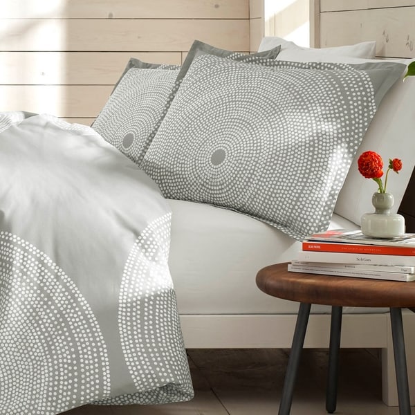 Marimekko Fokus Grey Cotton Duvet Cover Set - Bed Bath & Beyond