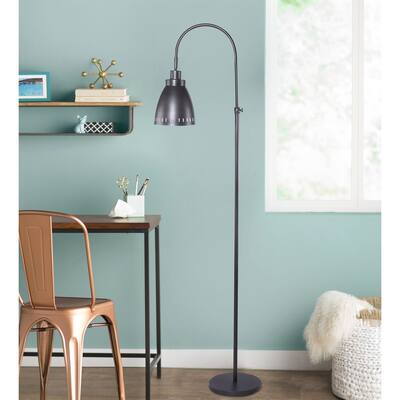 Copper Grove Konotop Height-adjustable Slate Grey Floor Lamp with Metal Shade