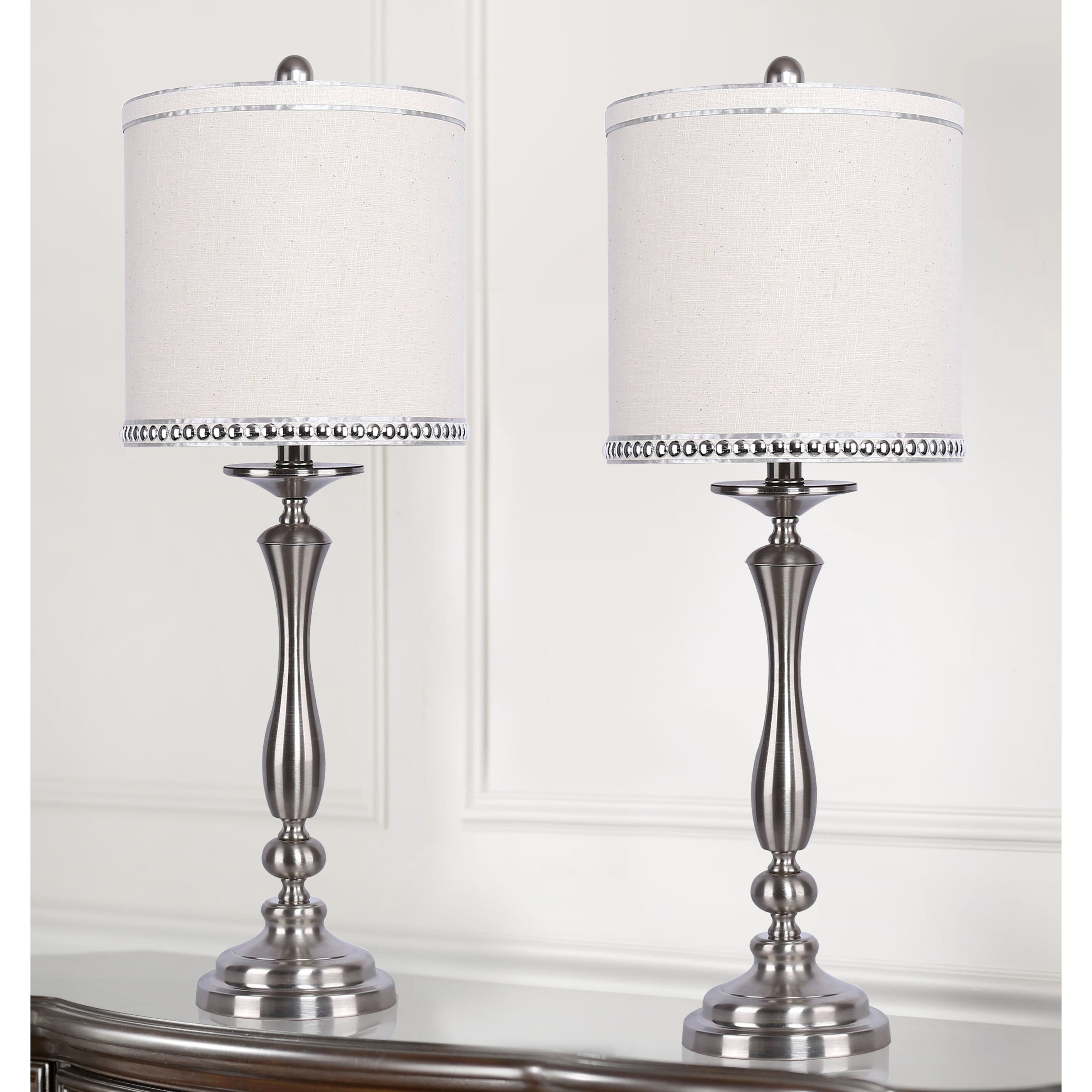 brushed nickel nightstand lamps