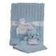 preview thumbnail 1 of 9, Cable Knit Baby Blanket Gift Set Blue