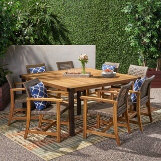 Belgrade Outdoor 8 Seater Acacia Wood Dining Set by Christopher Knight Home