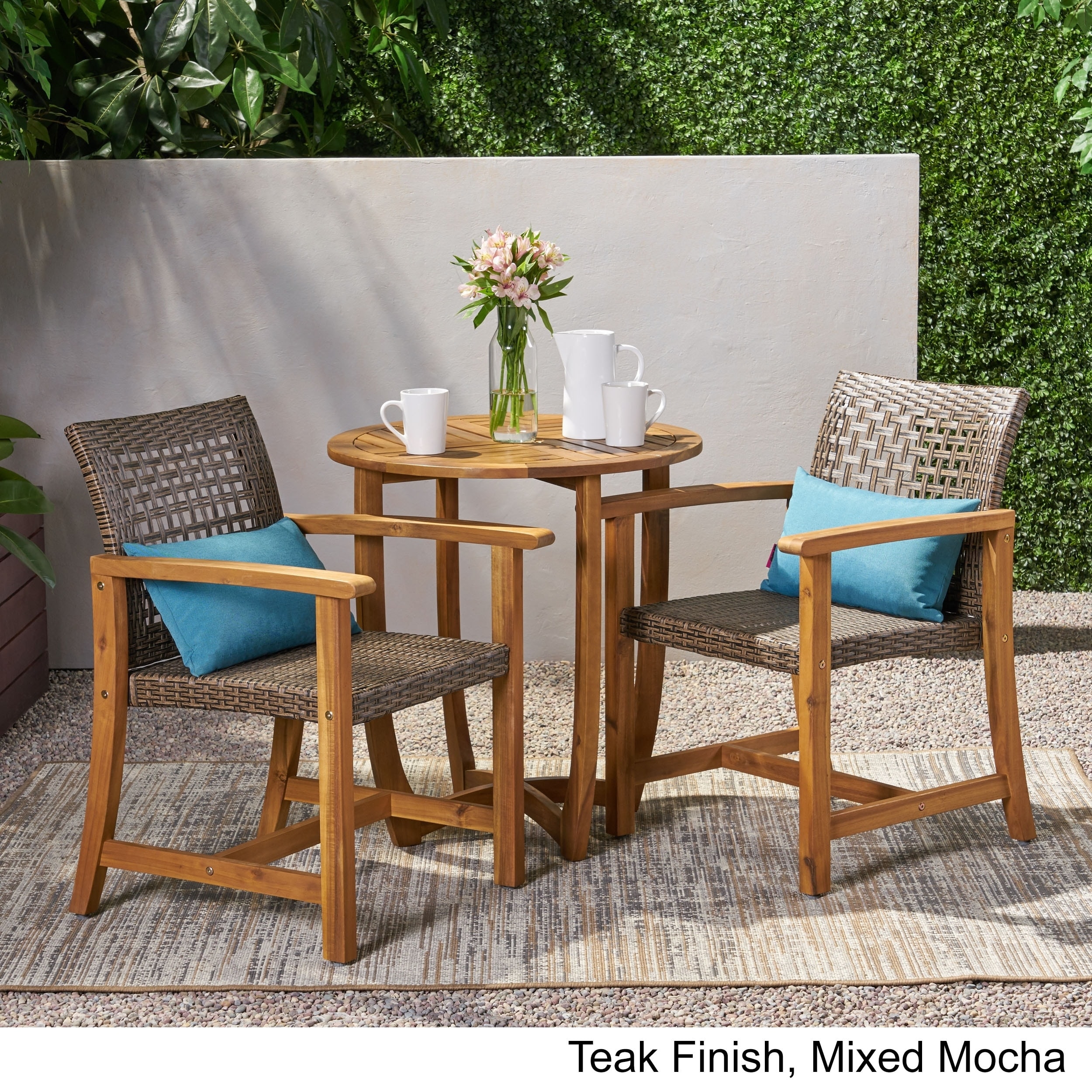 Shop Doral Outdoor 2 Seater Acacia Wood Dining Set By Christopher