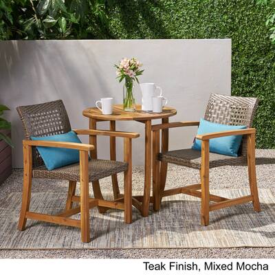 Doral Outdoor 2 Seater Acacia Wood Dining Set by Christopher Knight Home
